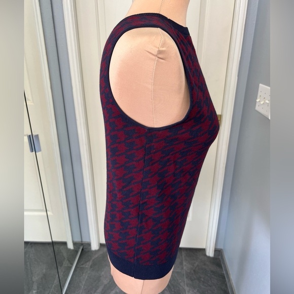 Ann Taylor Houndstooth Preppy Academia Pullover Sweater Vest - Picture 3 of 7